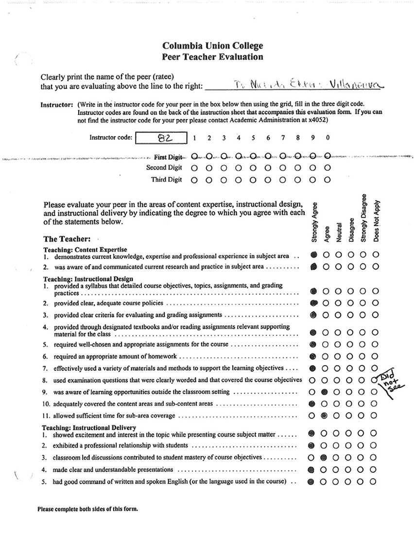 Peer Evaluation page 1